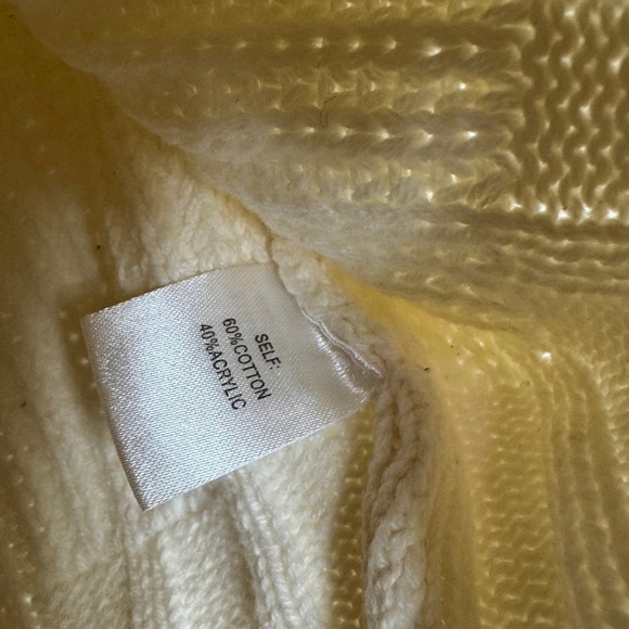 Harper New York Cream Floral Embroidered Button Front Cropped Cardigan Sweater S - Picture 7 of 8